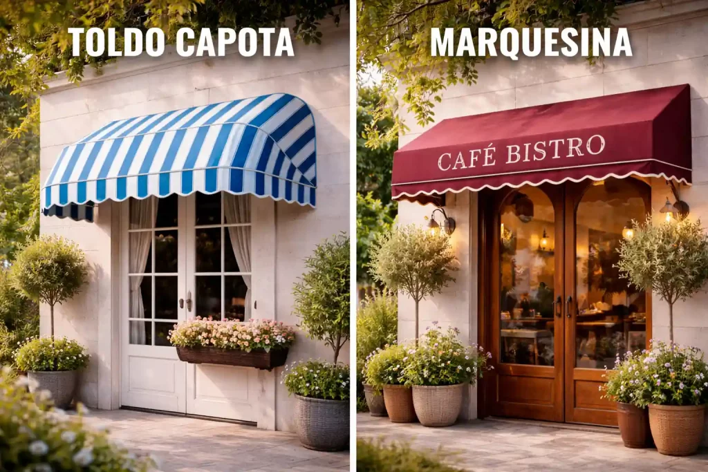 diferencia entre toldo capota y marquesina