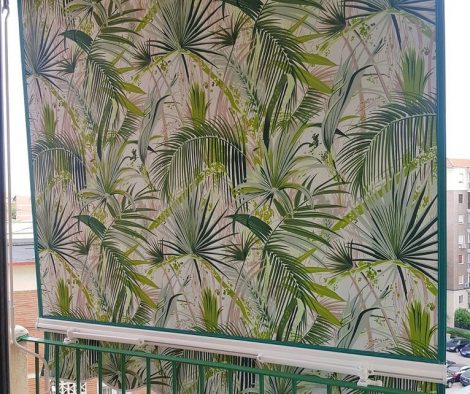 Toldo verde estampado interior